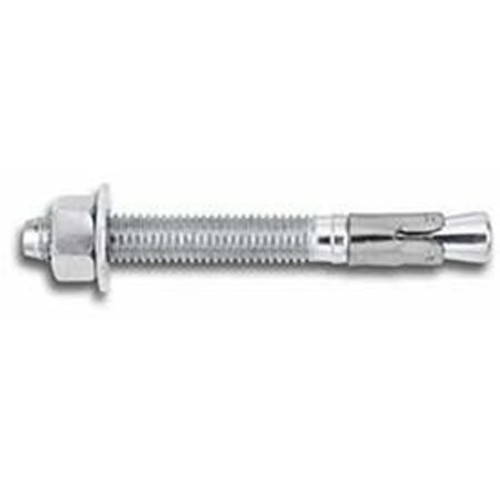 POWERS FASTENERS Power-Stud+ SD1 Wedge Anchor, 3/4" Dia., 6-1/4" L, Carbon Steel Zinc Plated, 20 PK 7444SD1-PWR